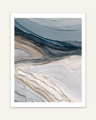 Abstract Ocean Waves Neutral Poster