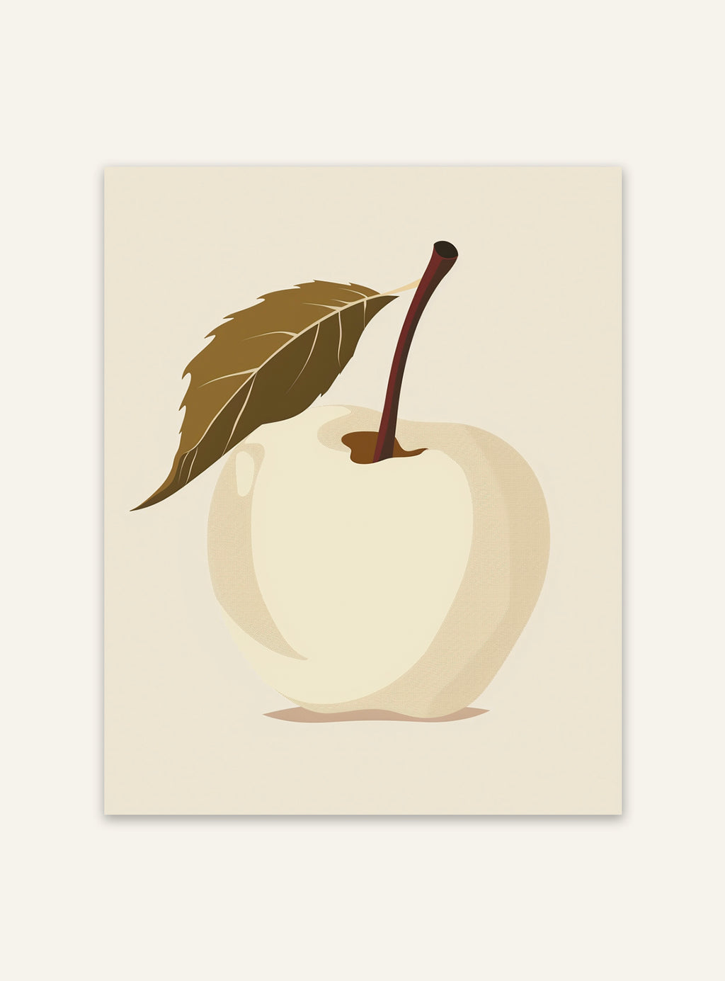 Äppelillustrationsposter av Nordanio, fruktposter med detaljerad bild av ett äpple på vit bakgrund