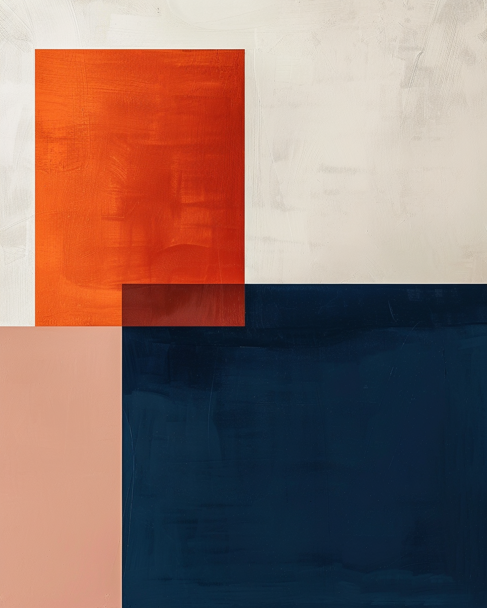 Abstrakt väggposter från Nordanio med färgglada block i minimalistisk design och modern konststil.