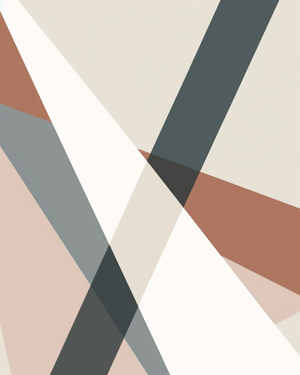 Diagonal abstrakt väggposter av Nordanio med mutade toner och modern, geometrisk design.