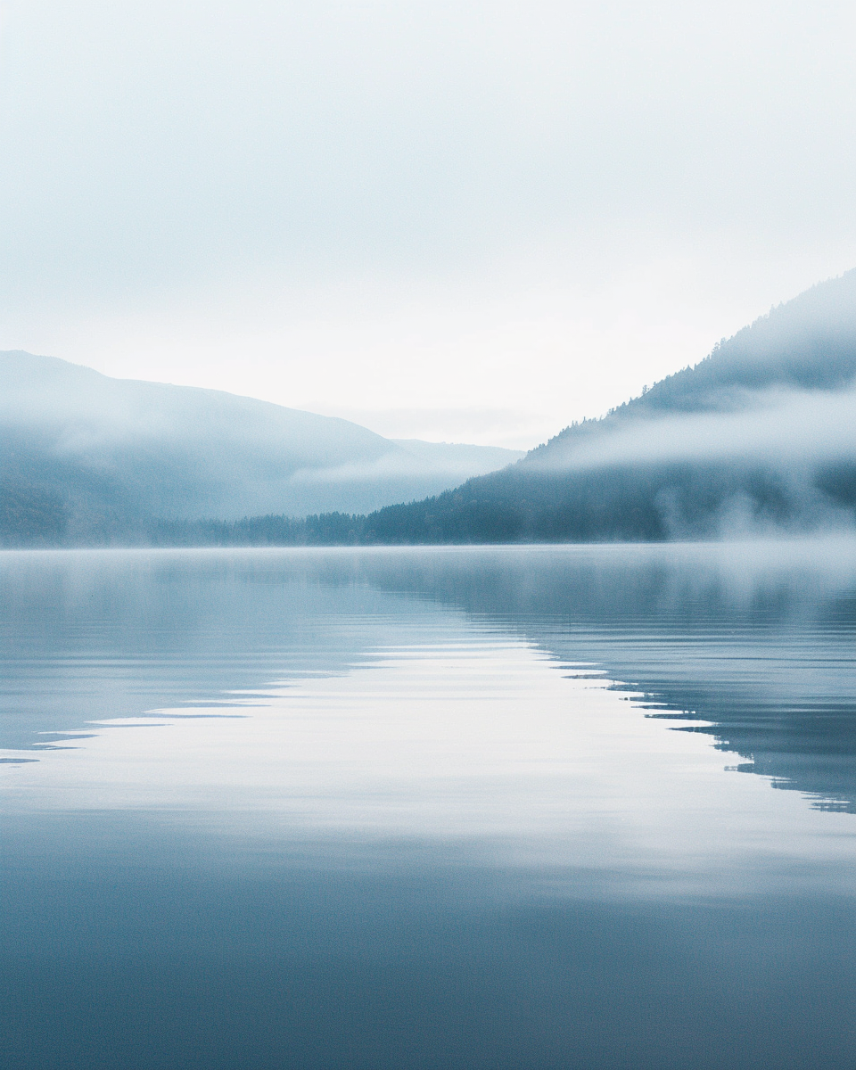 Nordanio Morning Shore Mist poster med en tidig morgonstrand med tunn dimma och lugn havsbild.