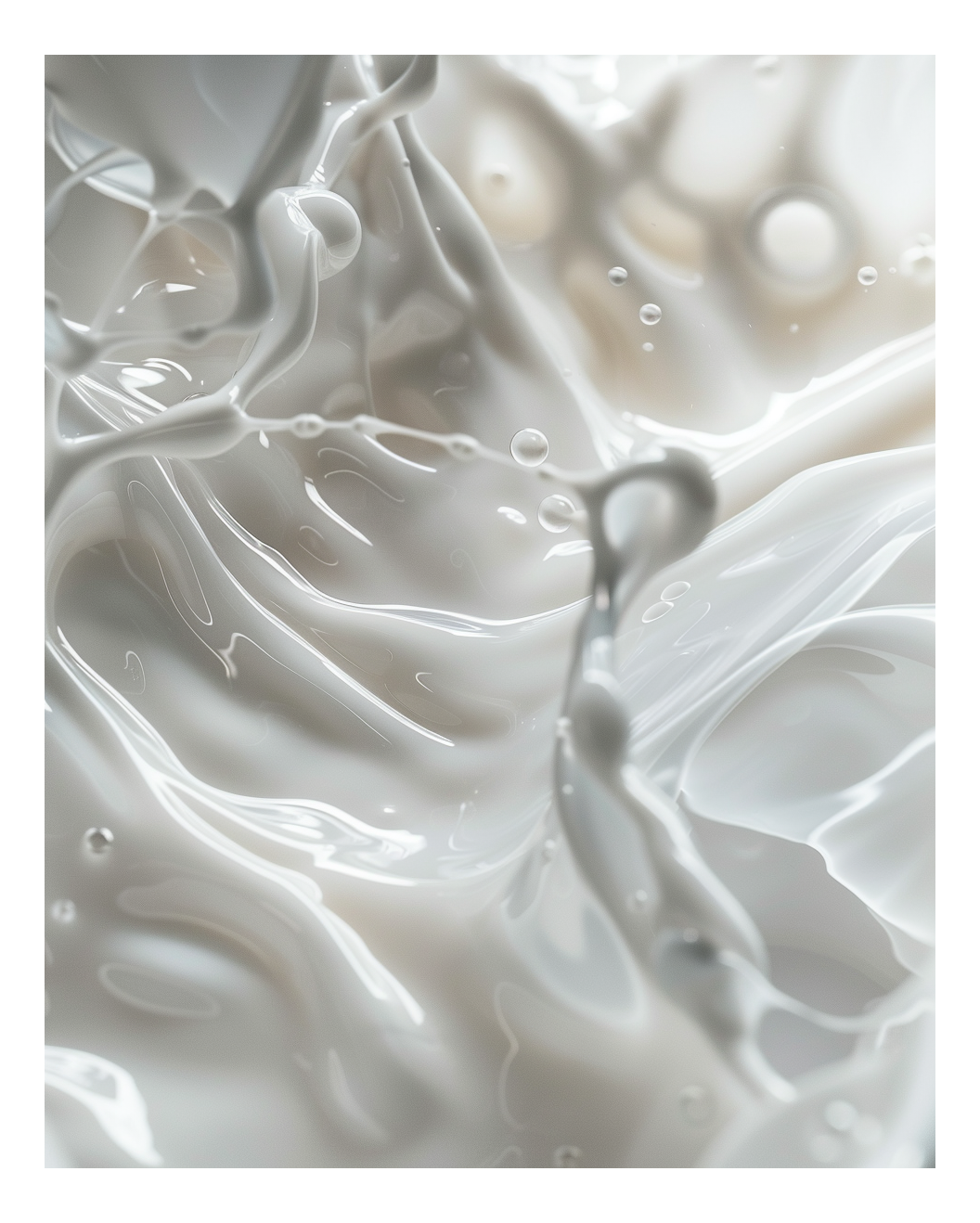 Nordanio Milk Motion Fruit Poster med mjölk som svänger i ett glas, skapa en mjuk abstrakt bild av frukt och mjölk.
