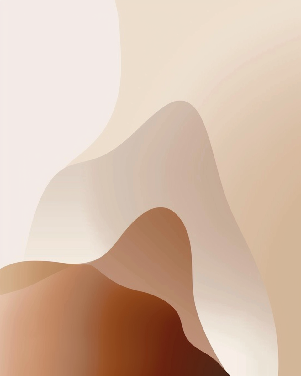 Beige gradient affisch med mjuka färgövergångar, abstract väggkonst av Nordanio, modern inredningsdetalj.