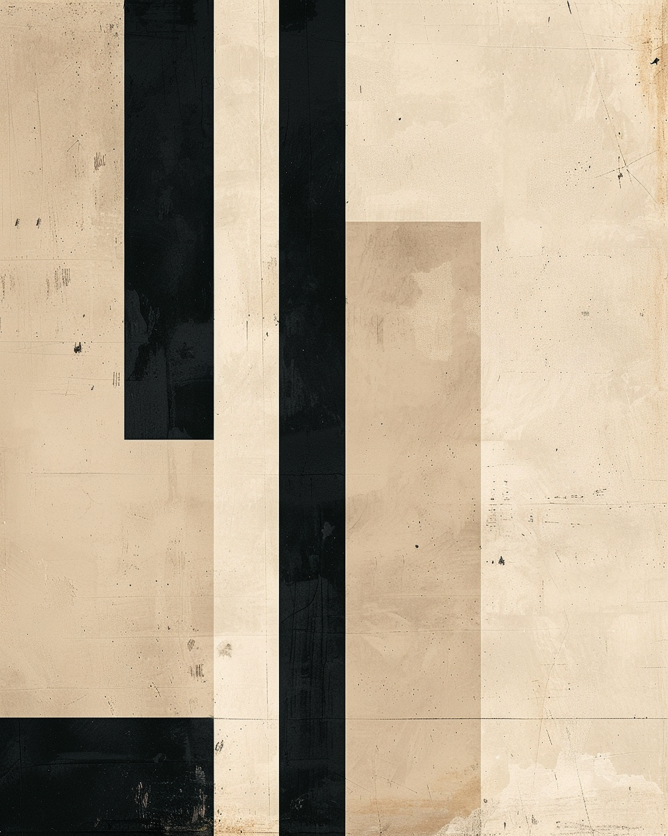 Abstrakt väggposter med vertikala svarta linjer och beige bakgrund från Nordanio, modern konst för inredning.