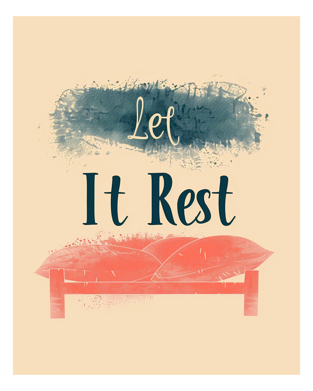 Typsnittsposter från Nordanio med texten "Let It Rest" i tydlig, modern design på vit bakgrund.