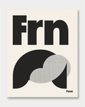 Typografiskt poster med ordet "Form" i fet stil från Nordanio, med geometriska former och tydlig design.