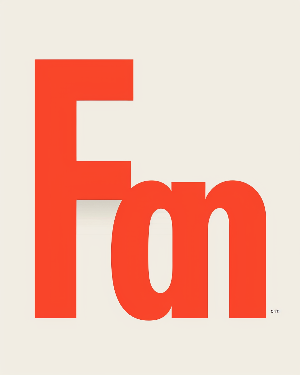 Typografiposter med ordet "Form" i fet stil, av Nordanio, med geometriska former och modern design.