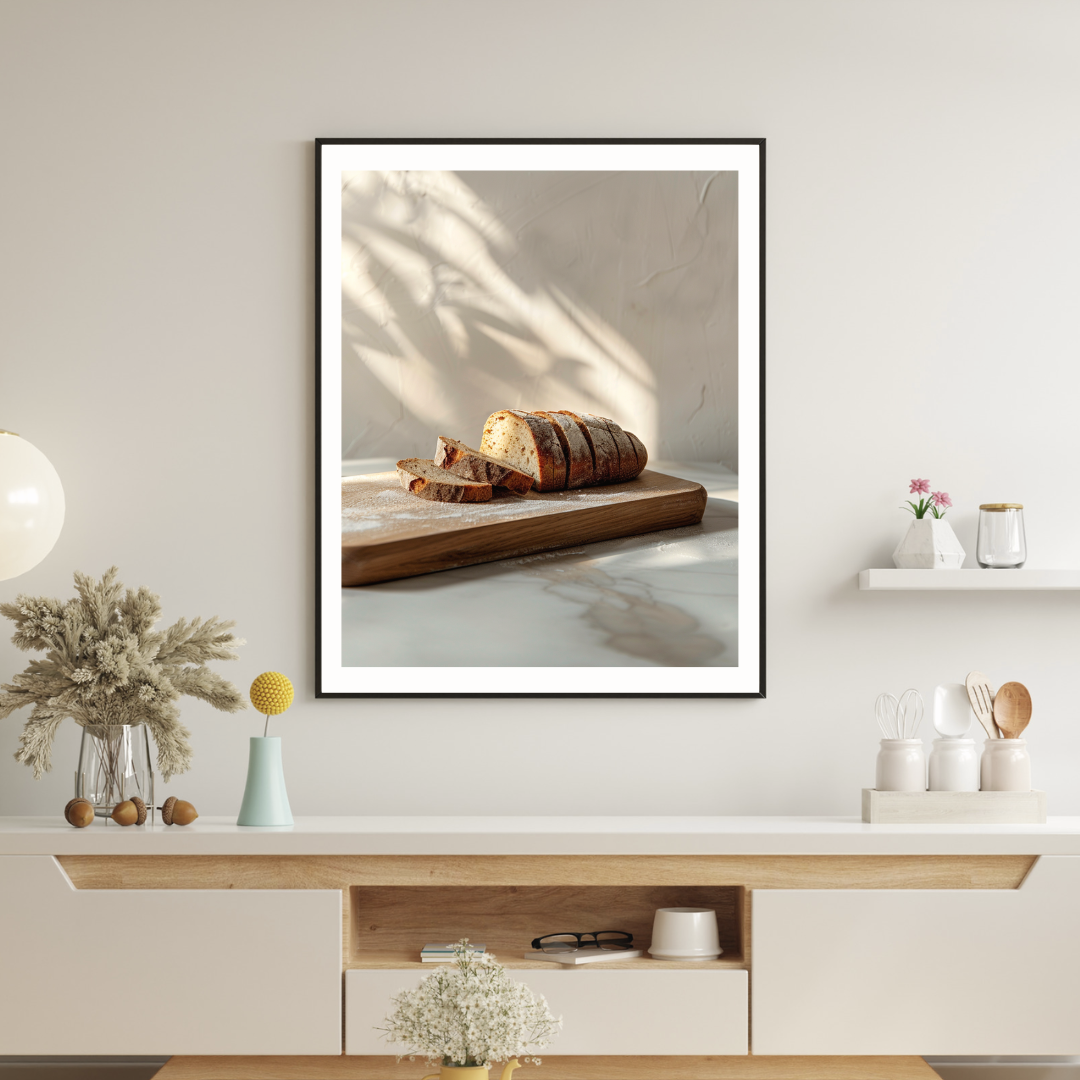 Nordanio fruktposter i beige och modern stil, väggkonst för vardagsrum med ram, inspirerande inredningsdetalj