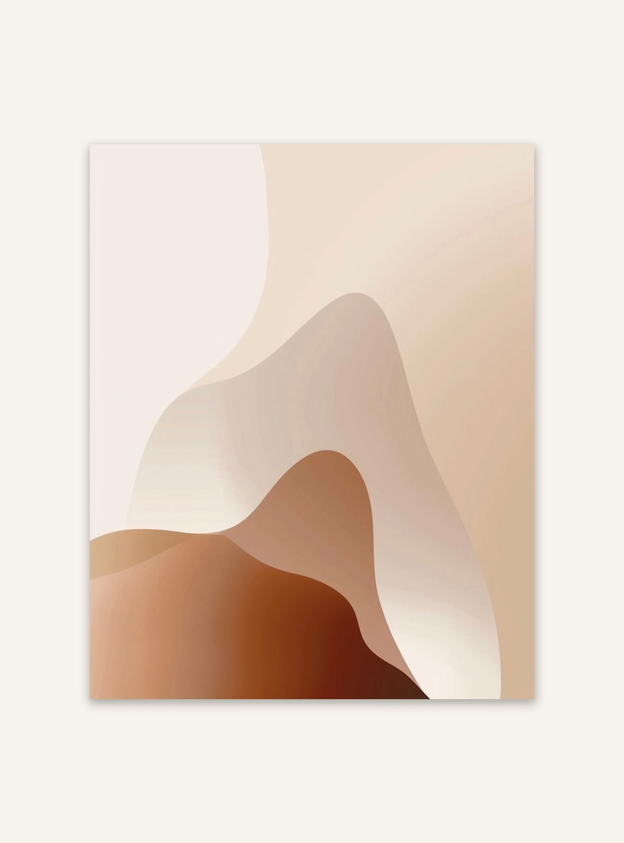 Beige gradient abstrakt väggposter från Nordanio, modern konst för inredning, visuellt tilltalande design.