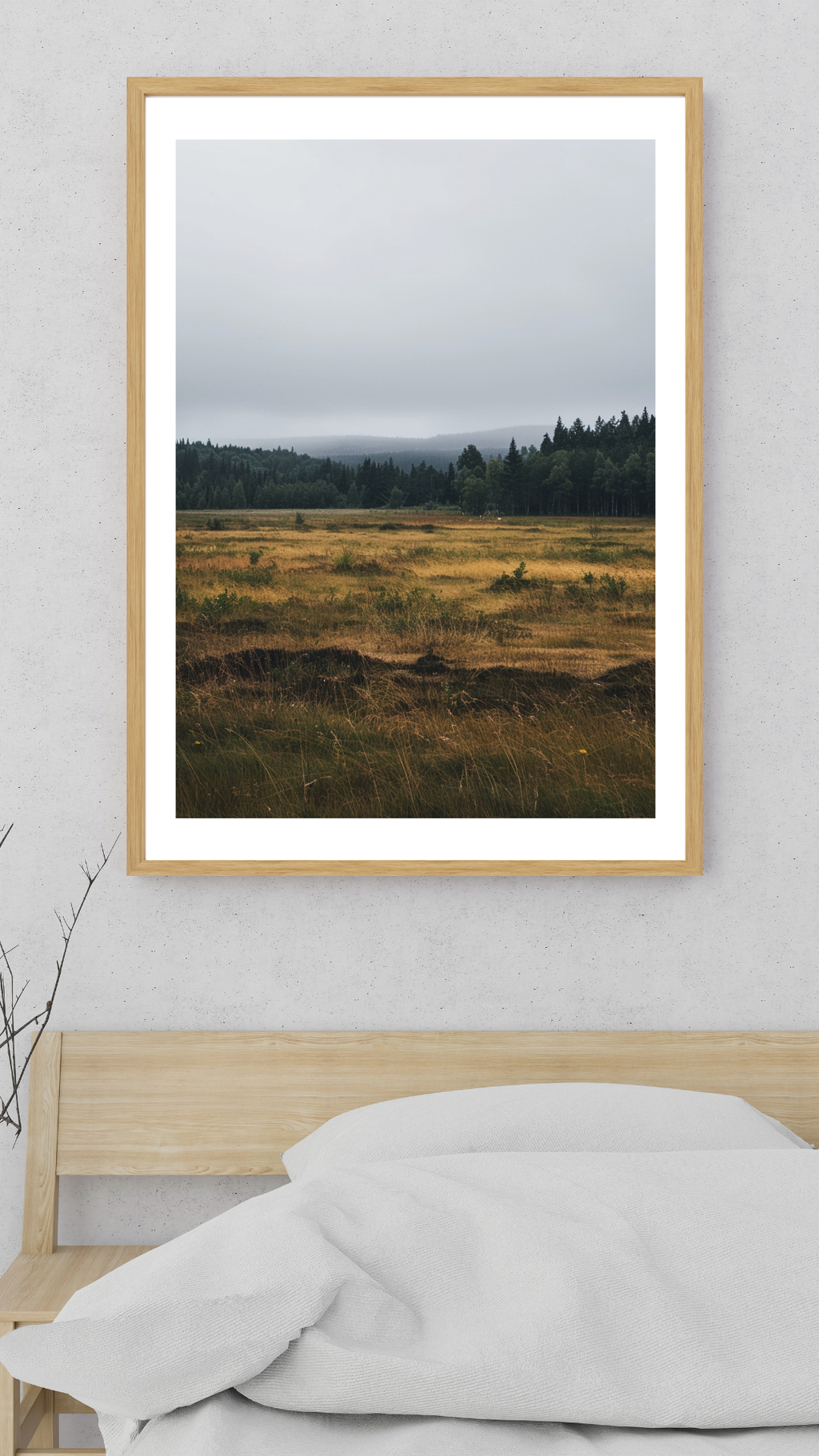 Beige modern naturposter av Nordanio med minimalistisk design i ram för väggdekoration.
