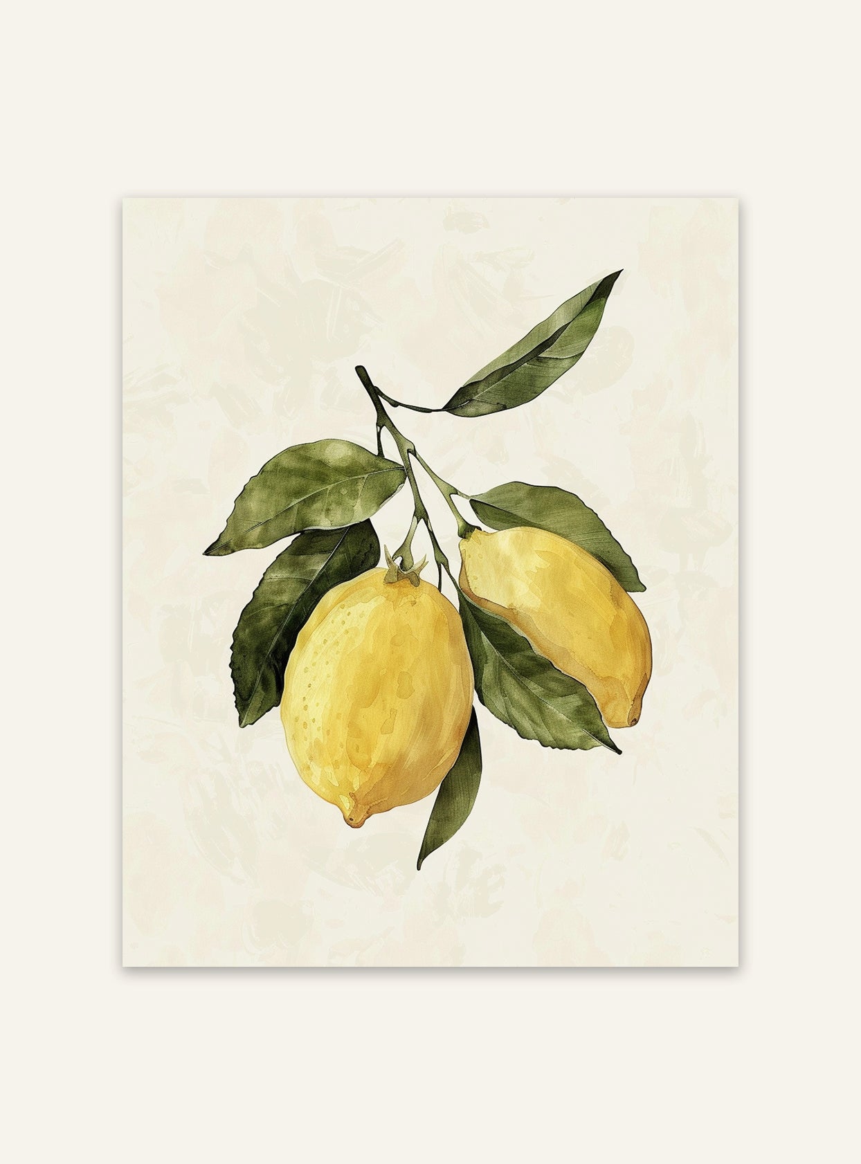 Citronillustrationsposter av Nordanio, färgglad fruktposter med stilfull citronbild för kök eller vardagsrum.