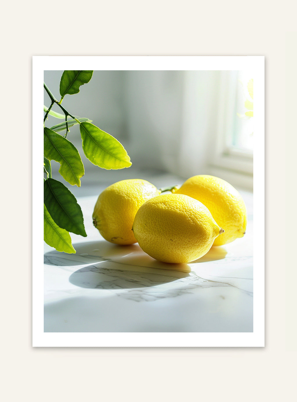 Citronmarmorerat poster av Nordanio med en tydlig bild av en citron på marmorerad bakgrund.