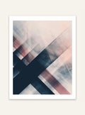 Abstrakt väggposter med diagonala former av Nordanio, modern konst för inredning.