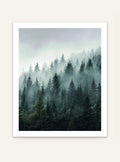 Minimalistisk naturposter av tallskog med skogsmotiv i nordisk stil från Nordanio, perfekt som väggdekoration.