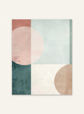 Abstrakt väggposter med geometriska former i modern design från Nordanio, färgglad konst för inredning.