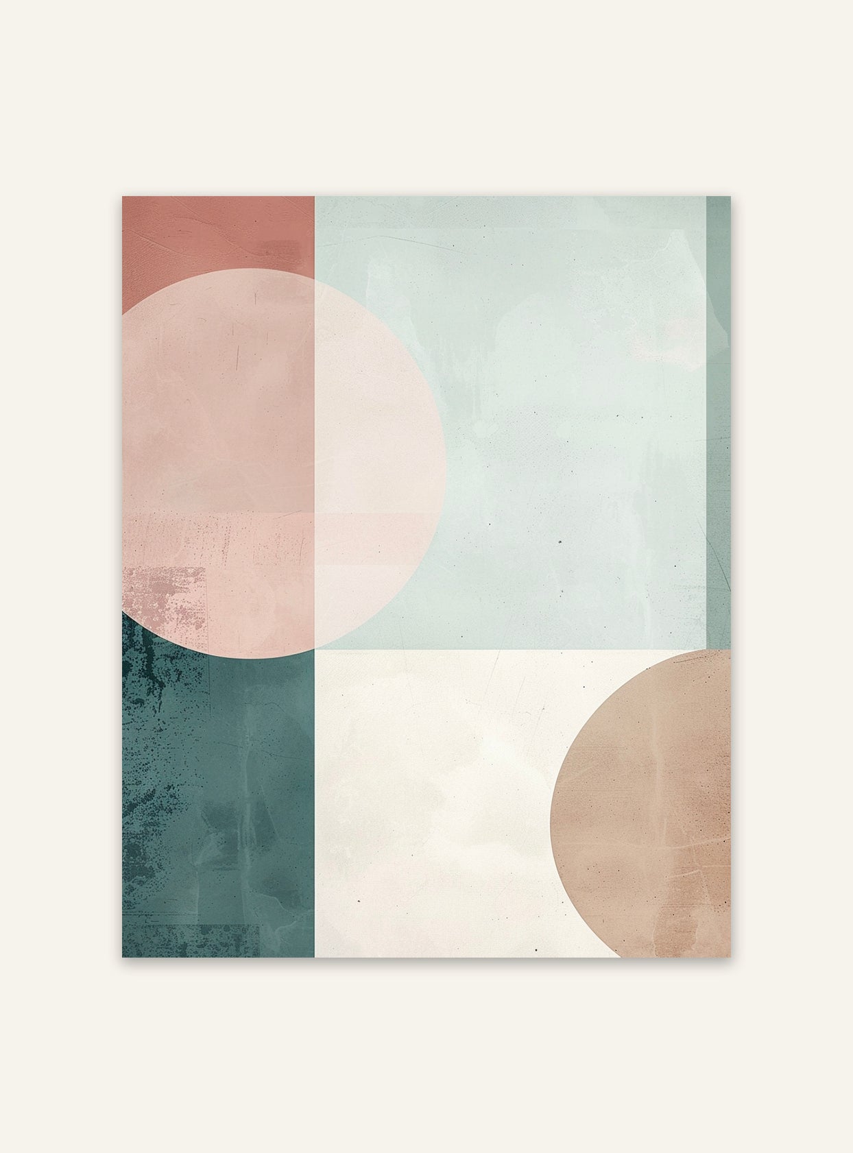 Abstrakt väggposter med geometriska former i modern design från Nordanio, färgglad konst för inredning.