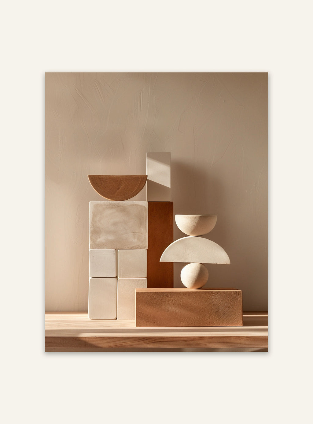 Abstrakt väggposter med geometriska block i olika färger från Nordanio, perfekt för modern inredning.
