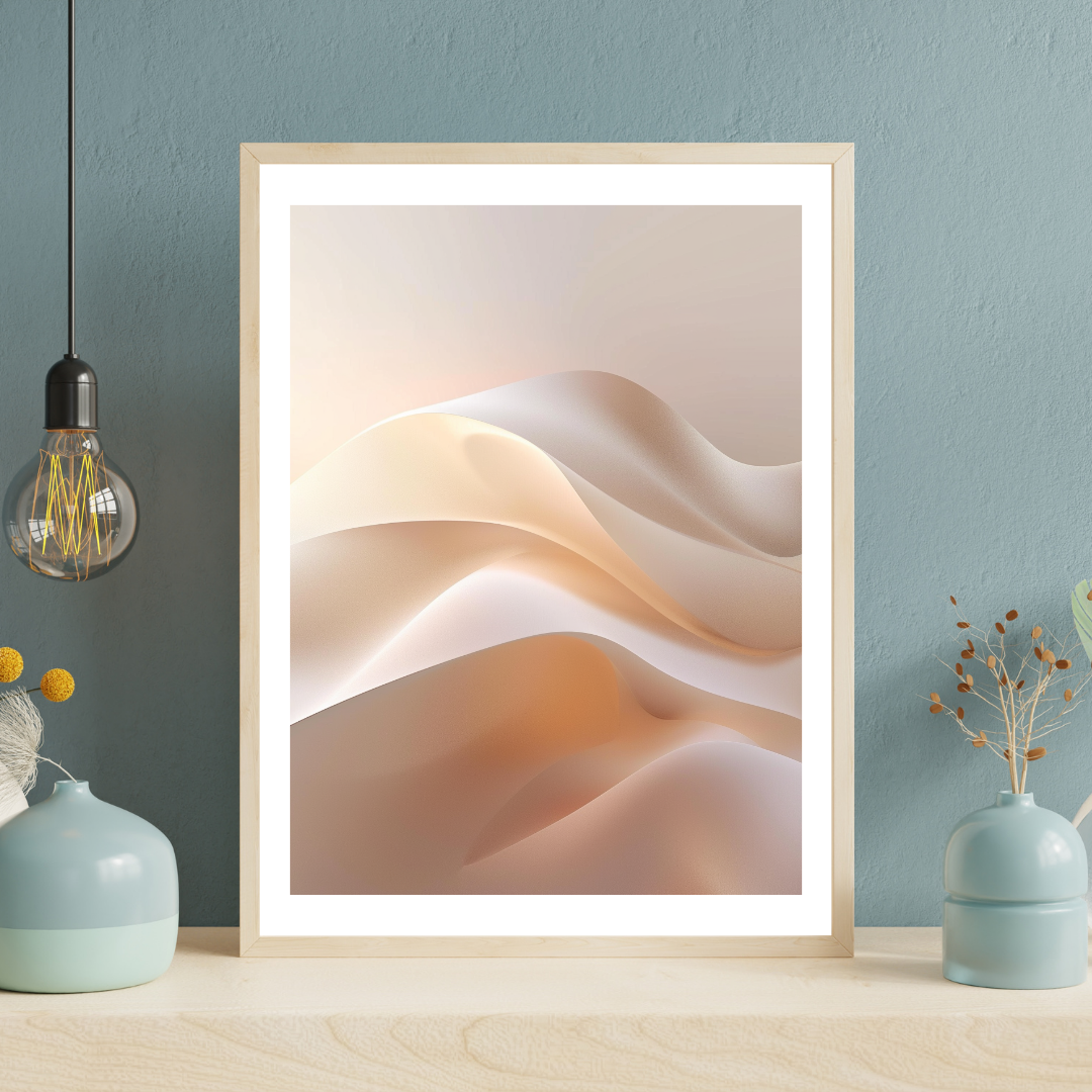 Abstrakt väggposter med grönt vattenfärgsdesign från Nordanio, väggkonst för modern inredning.