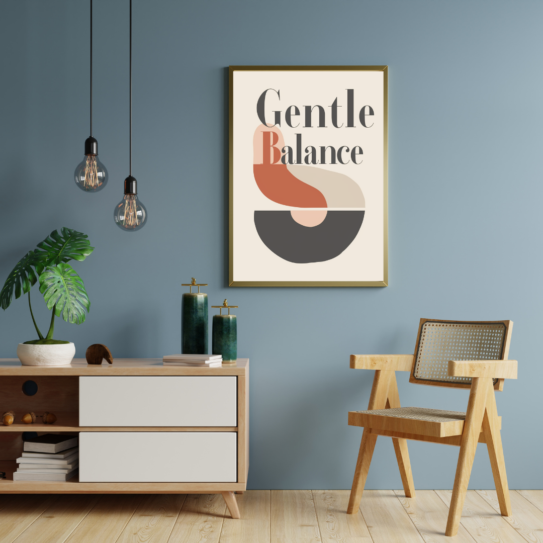 Grön och brun modern 3D-typografiposter av Nordanio för väggdekor och inredning.