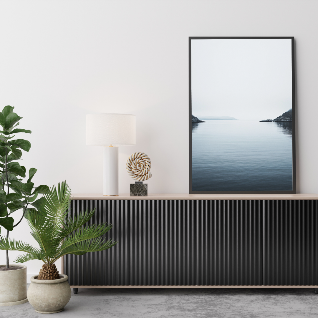 Nordanio naturposter med gröna och rosa minimalistiska 3D-väggrammotiv, perfekt för modern heminredning.