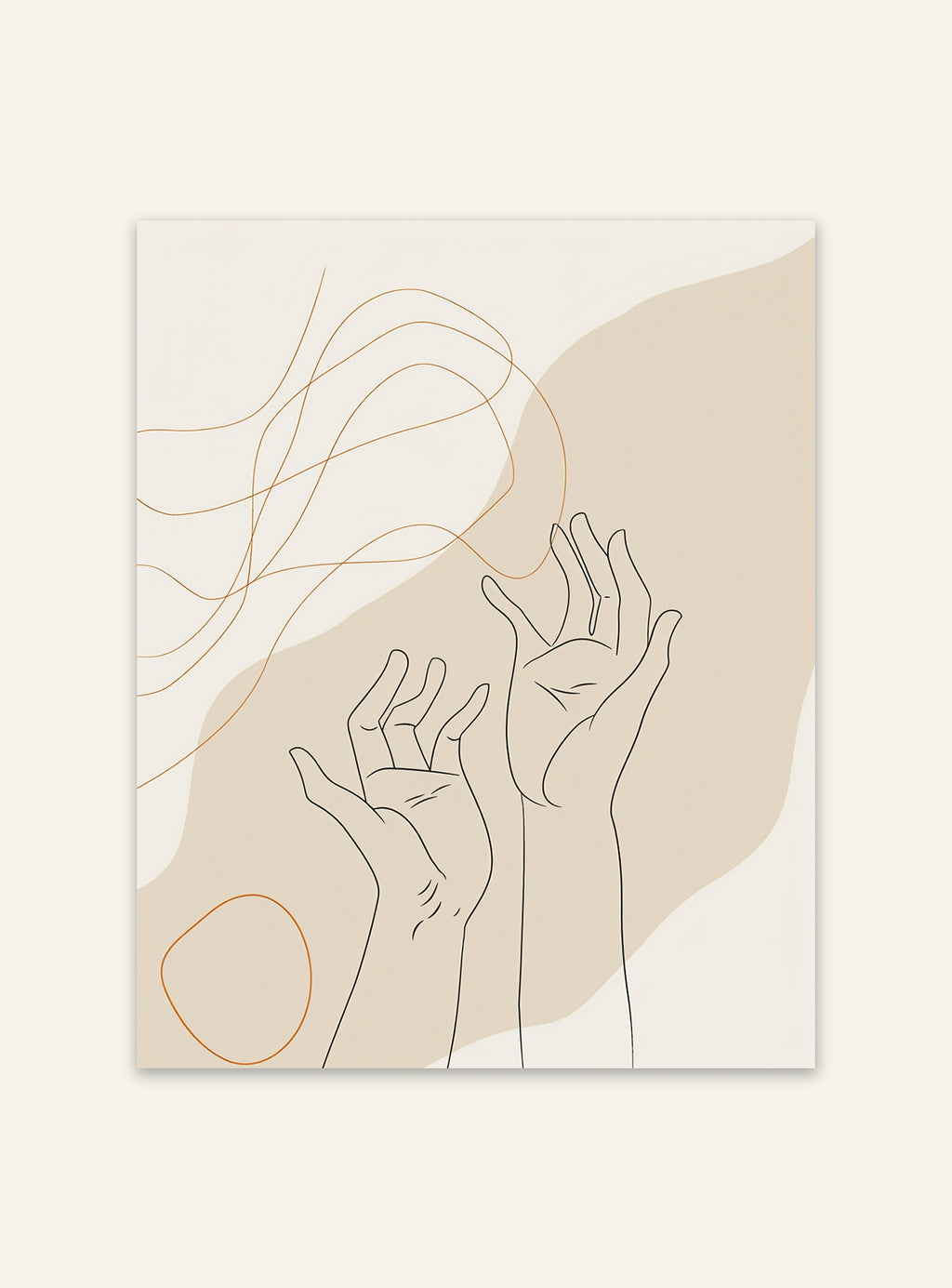 Abstrakt handlinje konstposter från Nordanio, väggdekoration med minimalistiskt linjemönster.