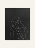Svart konstnärlig väggposter med linjefigur från Nordanio, modern och stilren design för inredning.
