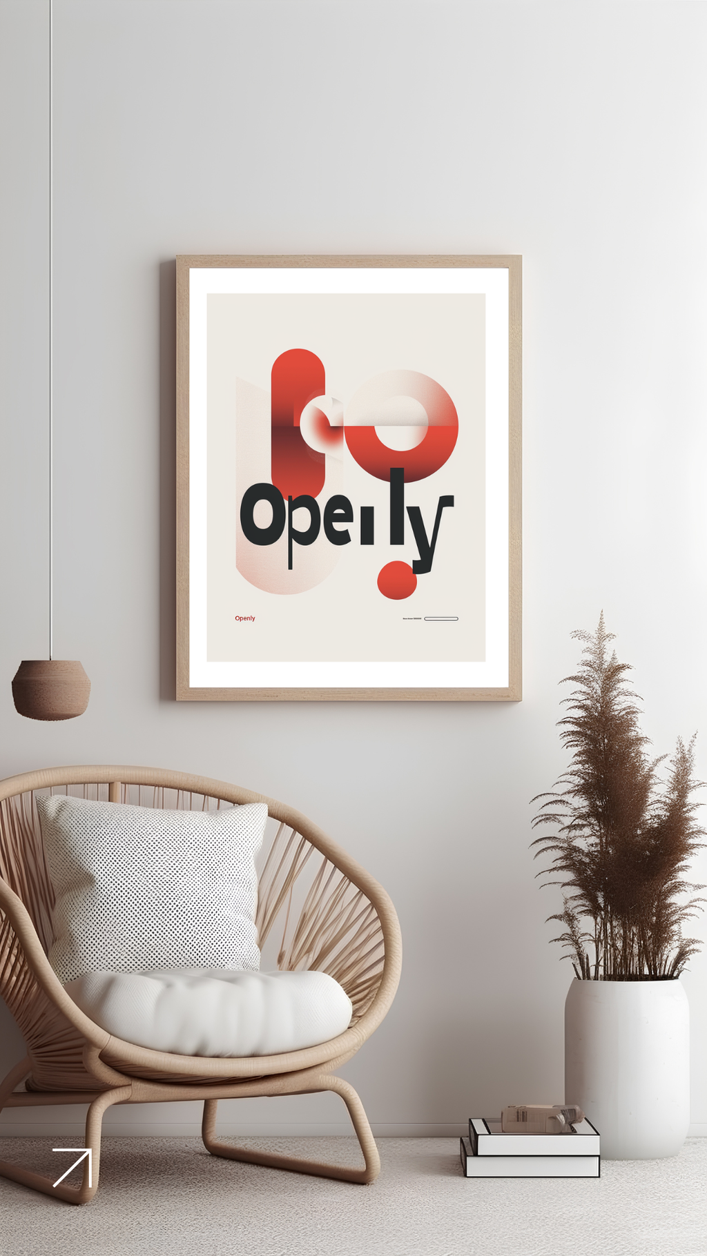 Minimalist typografiskt affisch av Nordanio, modern väggkonst för inredning i stilren, estetisk inredning.