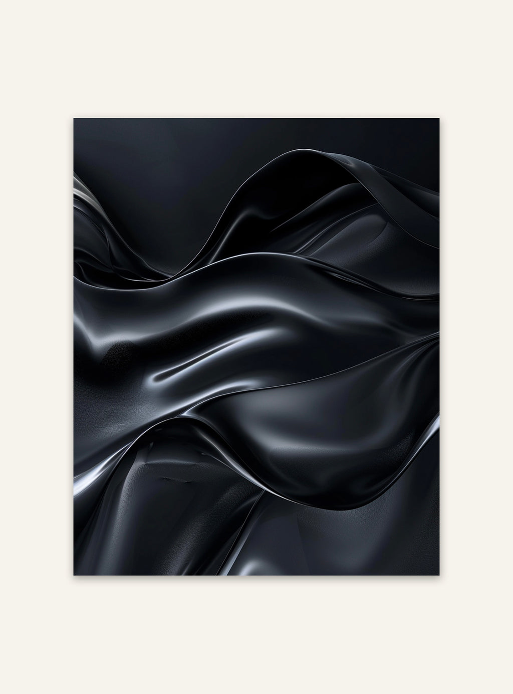 Svart konstposter med mörka linjer från Nordanio, väggdekoration i modern mörk artstil, visad i närbild.