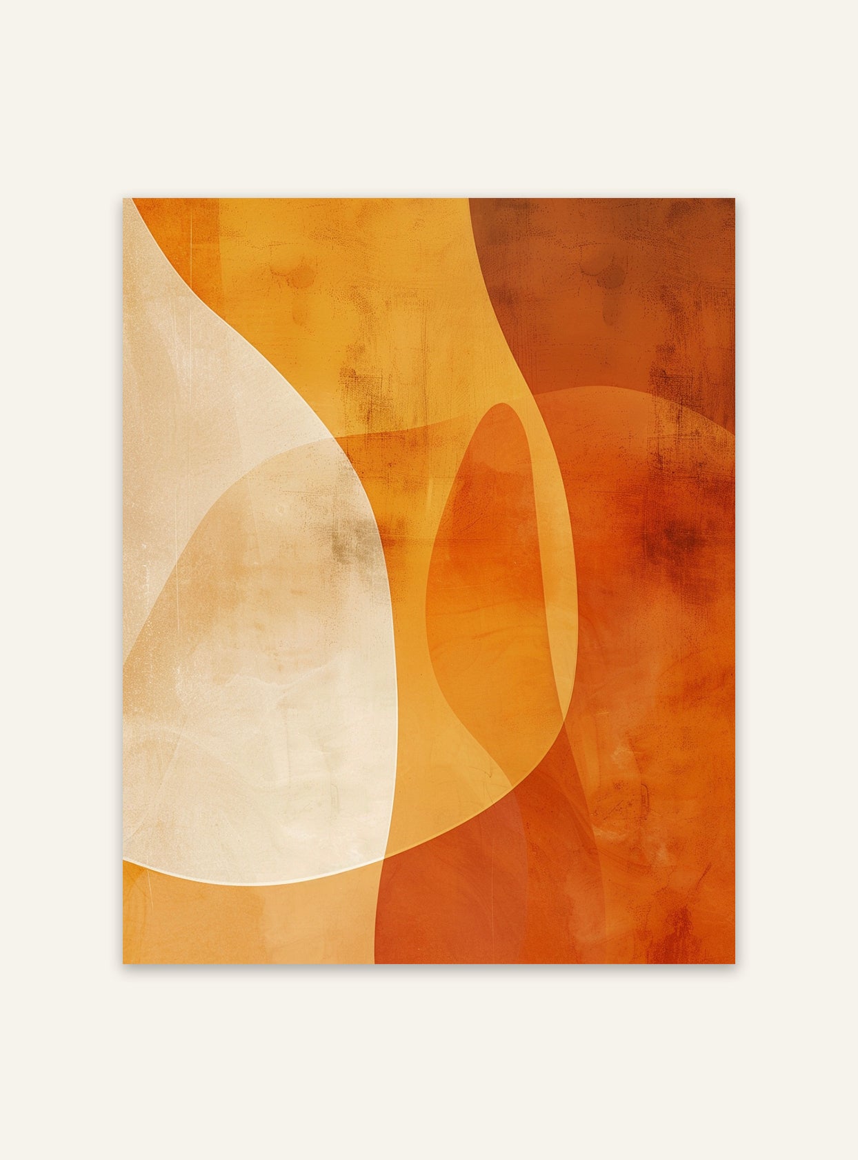 Väggposter med orange abstrakt konst av Nordanio, framhäver en modern, färgglad apelsin-illustration för hemmet.