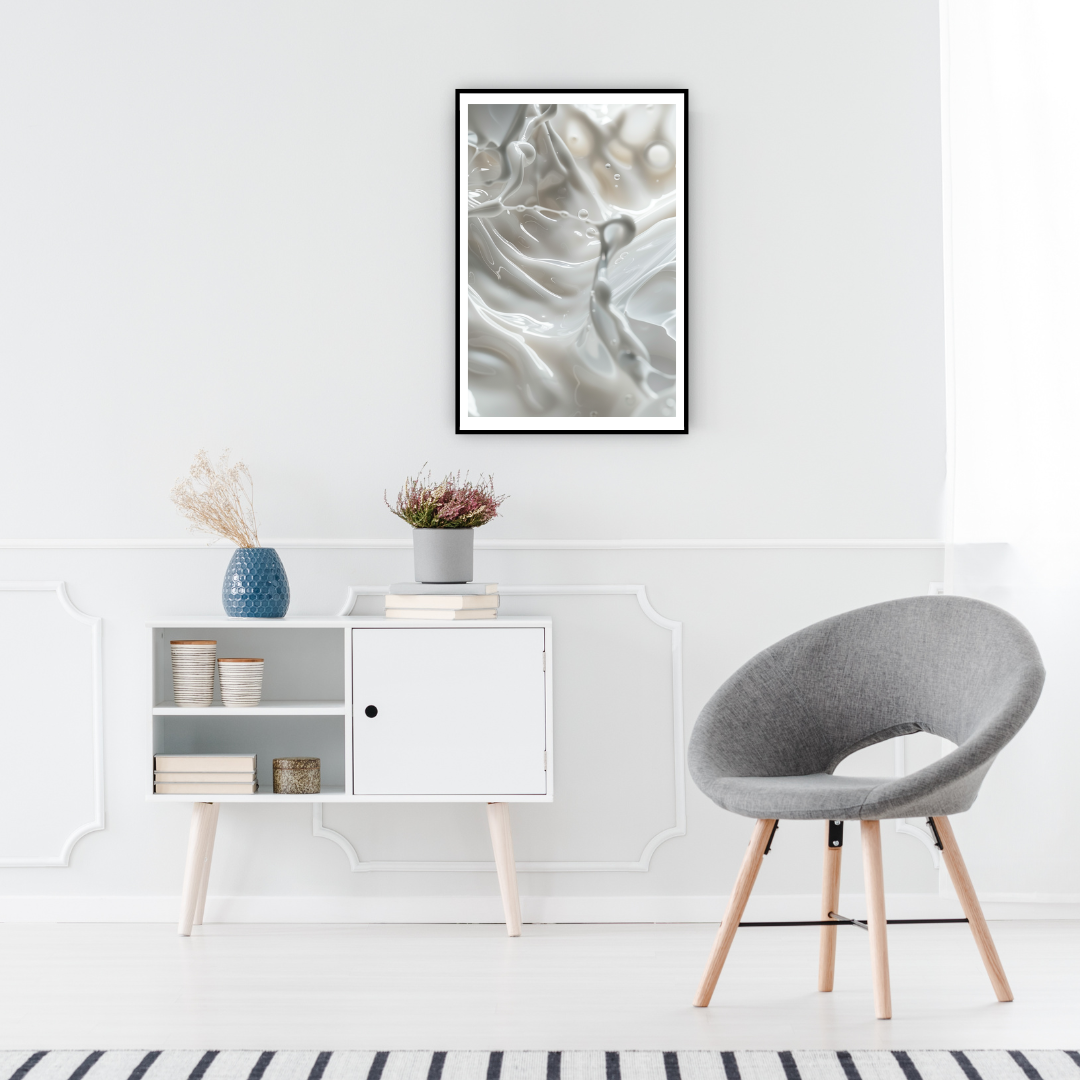 Vitt fruktposter från Nordanio med modern design, passar för minimalistisk rumdekor.