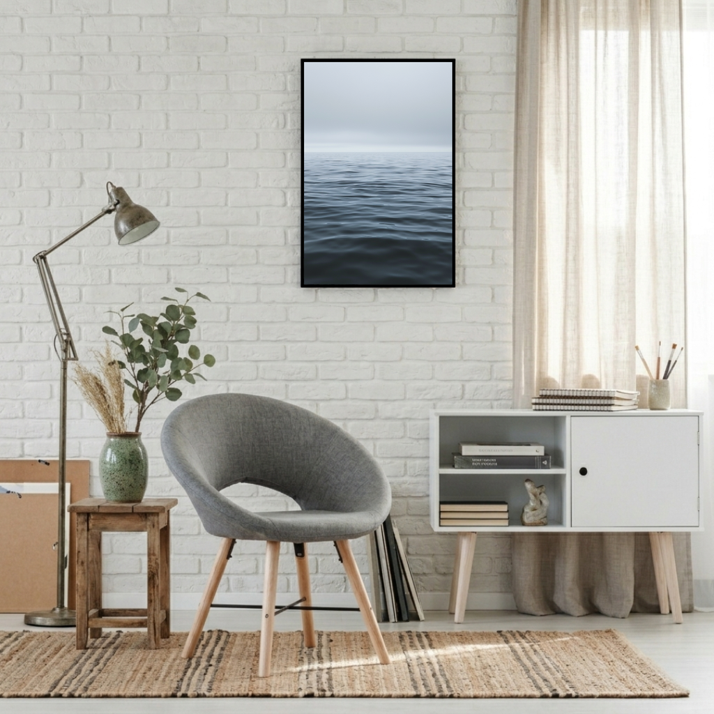 Nordanio Sea Horizon naturposter med havsbild, minimalistisk design, perfekt för modern inredning inomhus.
