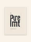 Typografiposter med texten "Pure Intent" från Nordanio, stilren och modern väggdekoration.