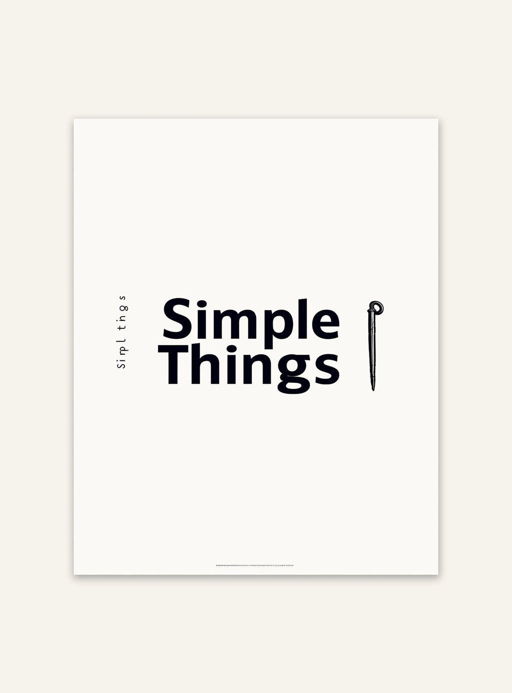 Typografiposter från Nordanio med enkla, stilrena textord i svartvitt för modern inredning.