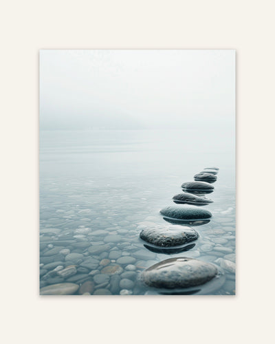 Lakeside Stones Poster