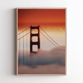 Väggposter av San Francisco av Nordanio med stadssilhuett och berömda landmärken, konstnärlig väggdekoration.