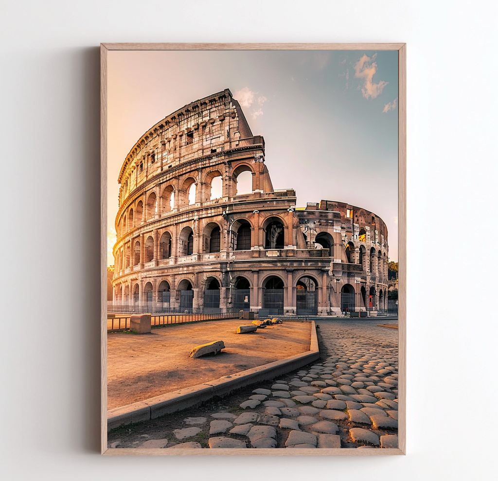 Svartvit ROME poster av Nordanio, detaljrik konsttryck med klassiskt romerskt motiv och antik design.