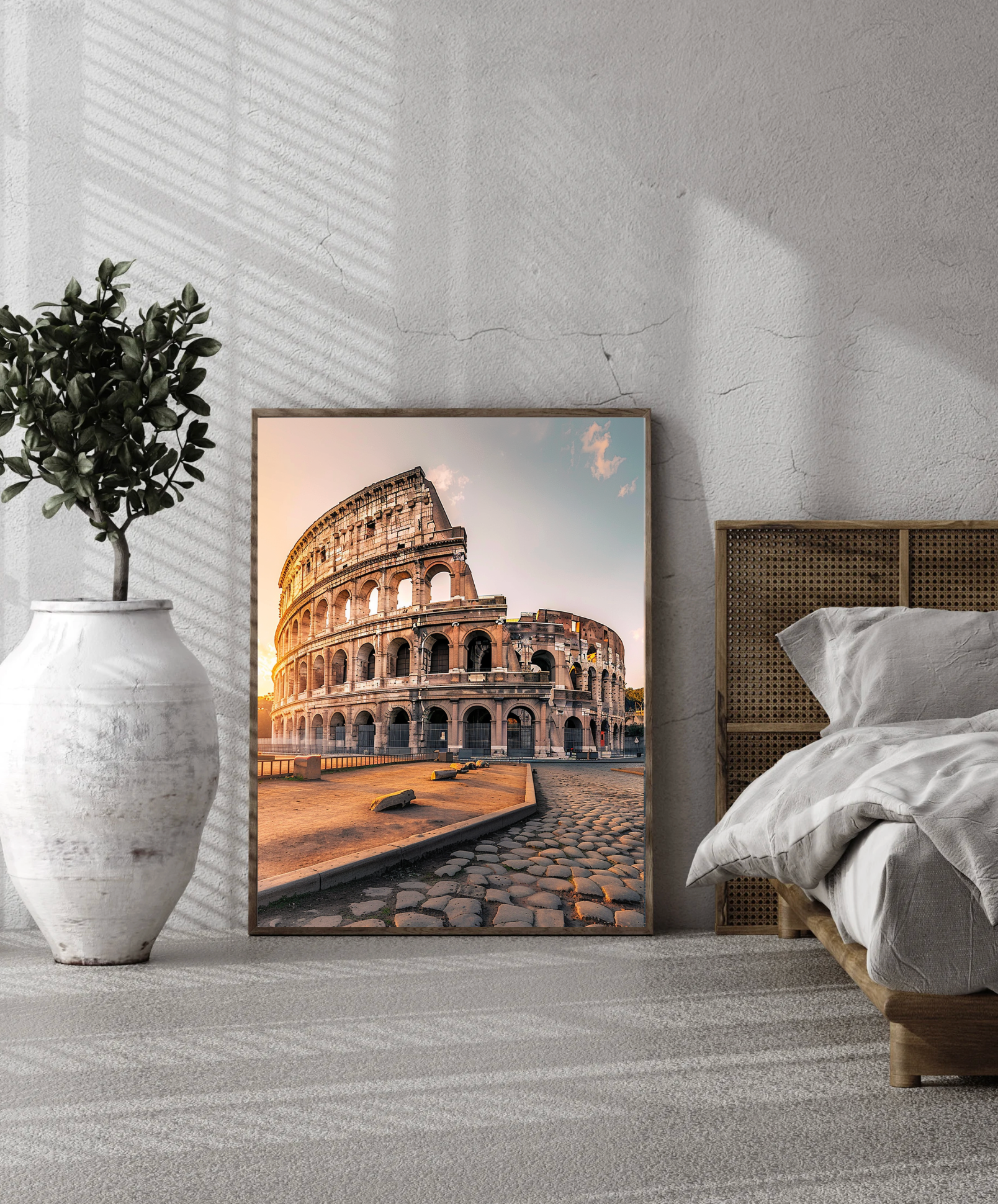 Nordanio ROME poster med konstnärligt motiv av stadsvy och arkitektur på vitt papper, väggdekoration för hemmet