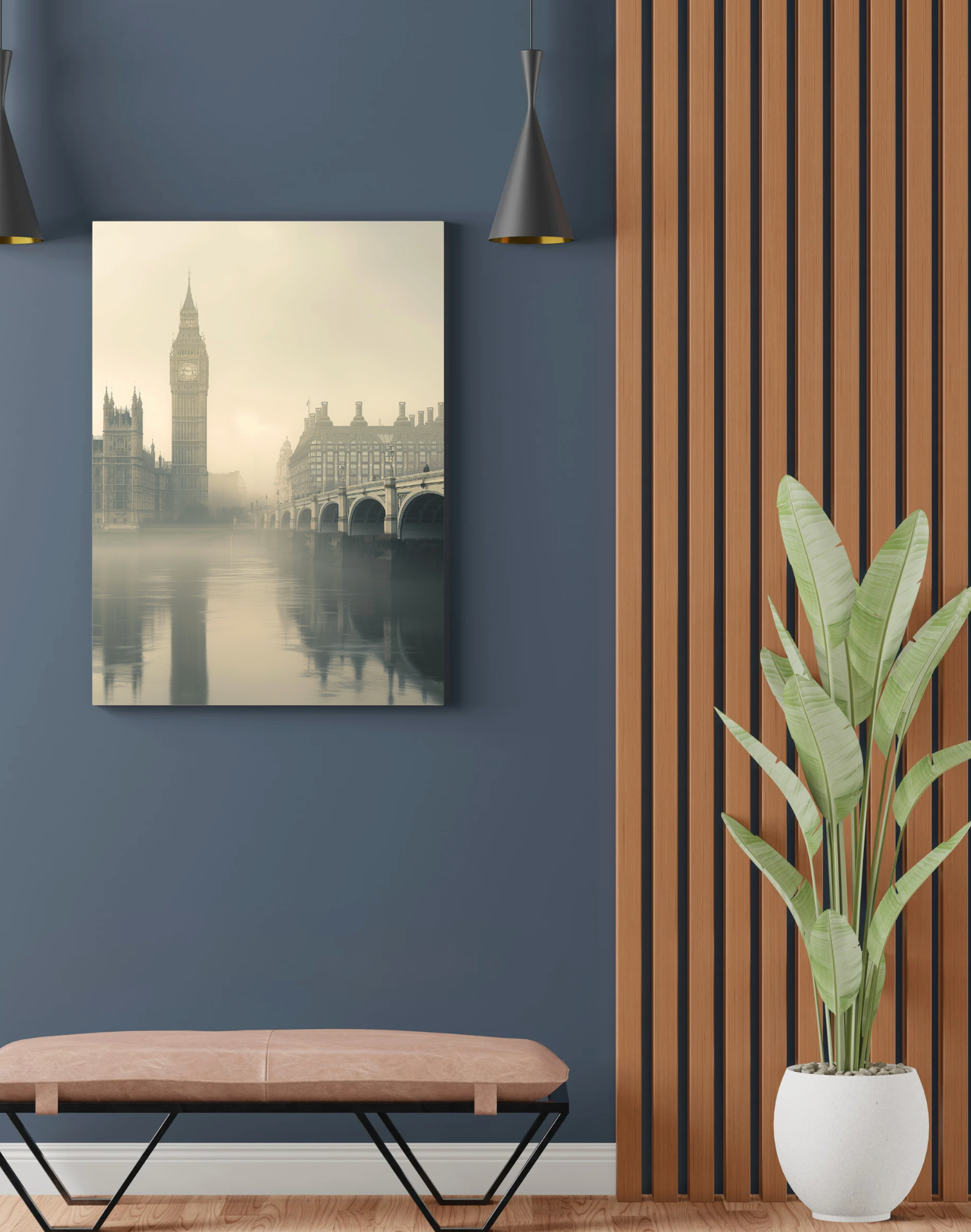 Väggposter med Londonmotiv från Nordanio, visar en vy av stadens landmärken och ikoniska byggnader.