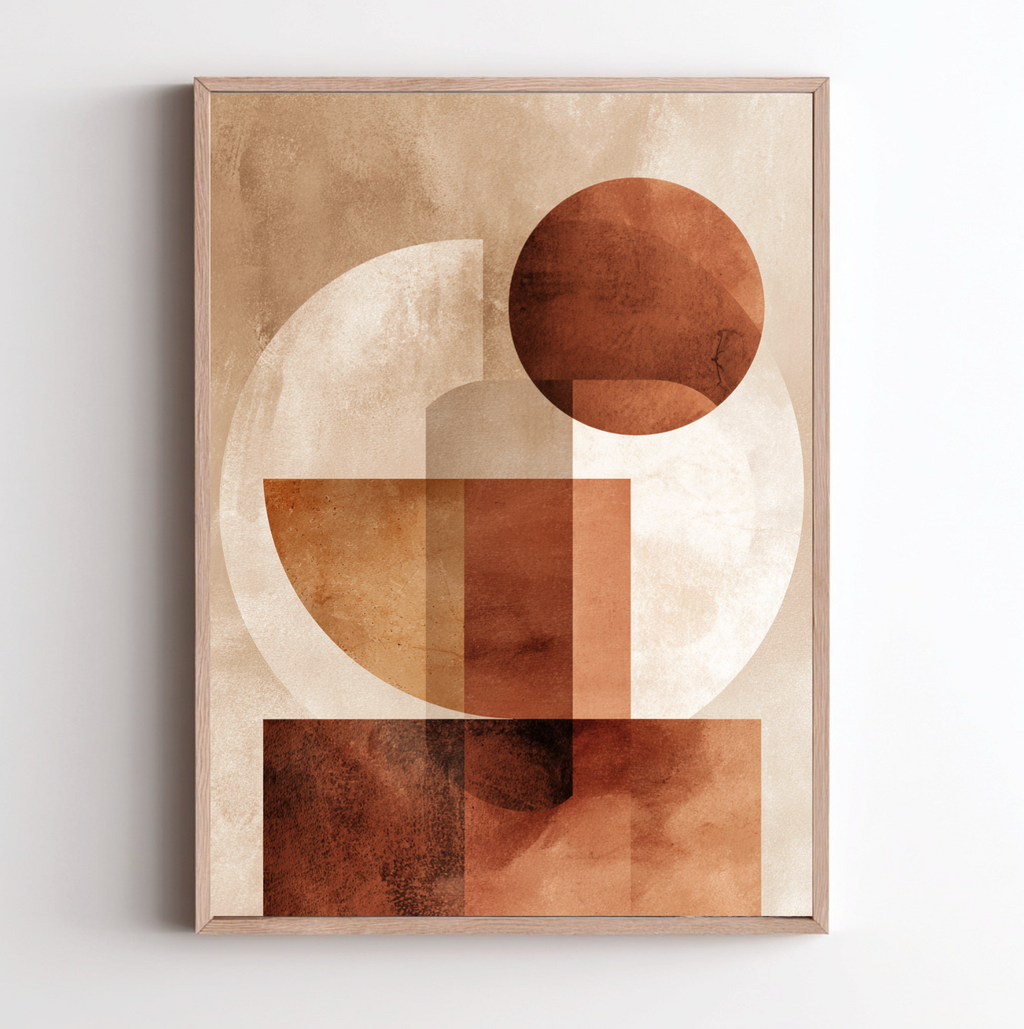 Terracotta Balance från Nordanio, dekorativ skärm i terrakotta med balanserande design, syns i bild.