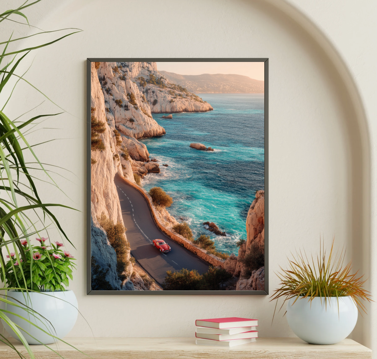 Nordanio French Riviera badhandduk med blå och vit randig design för strand och pool.