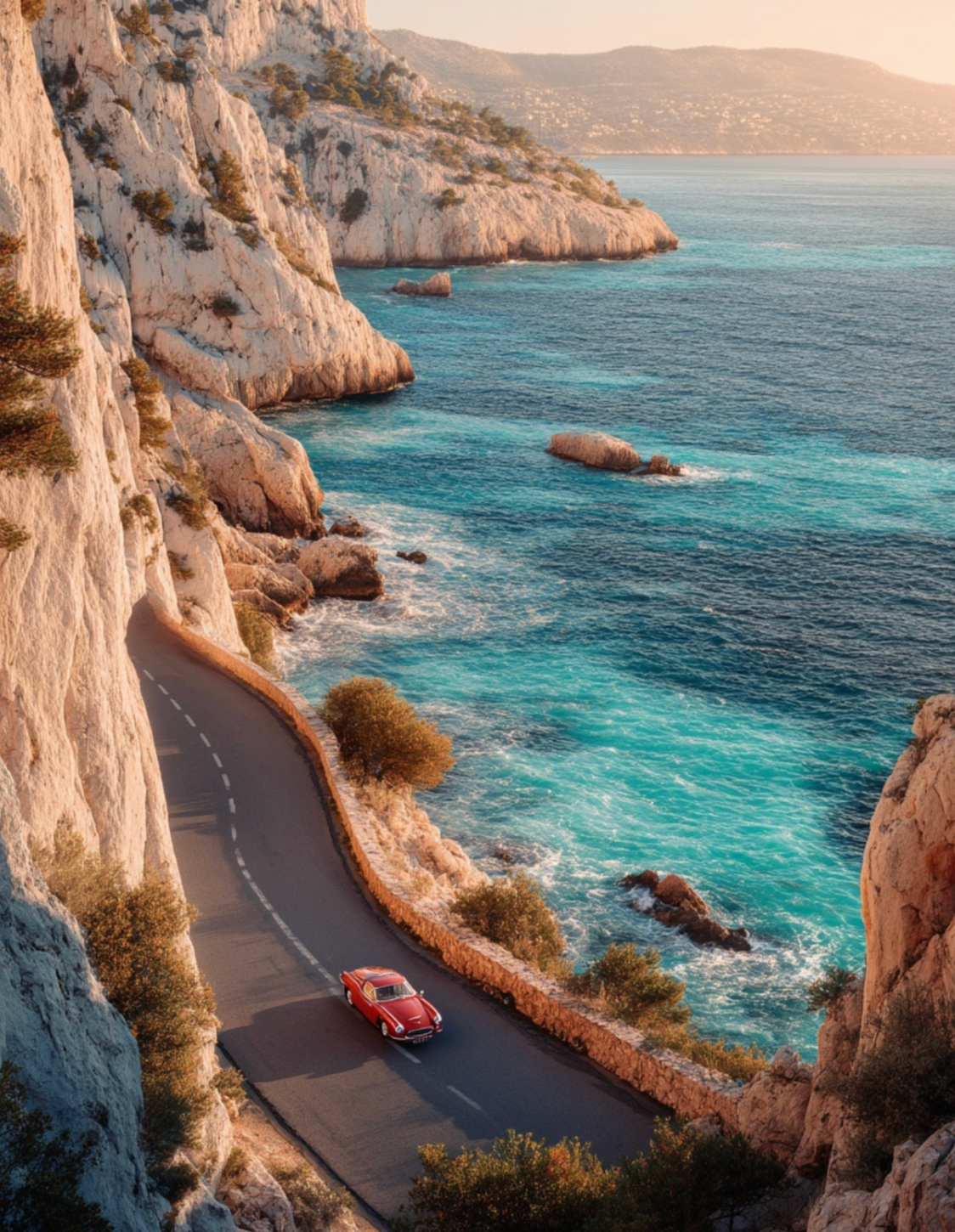 Nordanio French Riviera konsttryck med färgstarka landskapsdetaljer, perfekt för väggdekoration i hemmet