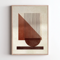 Abstrakt geometrisk poster från Nordanio med färgglada former och linjer på vit bakgrund.