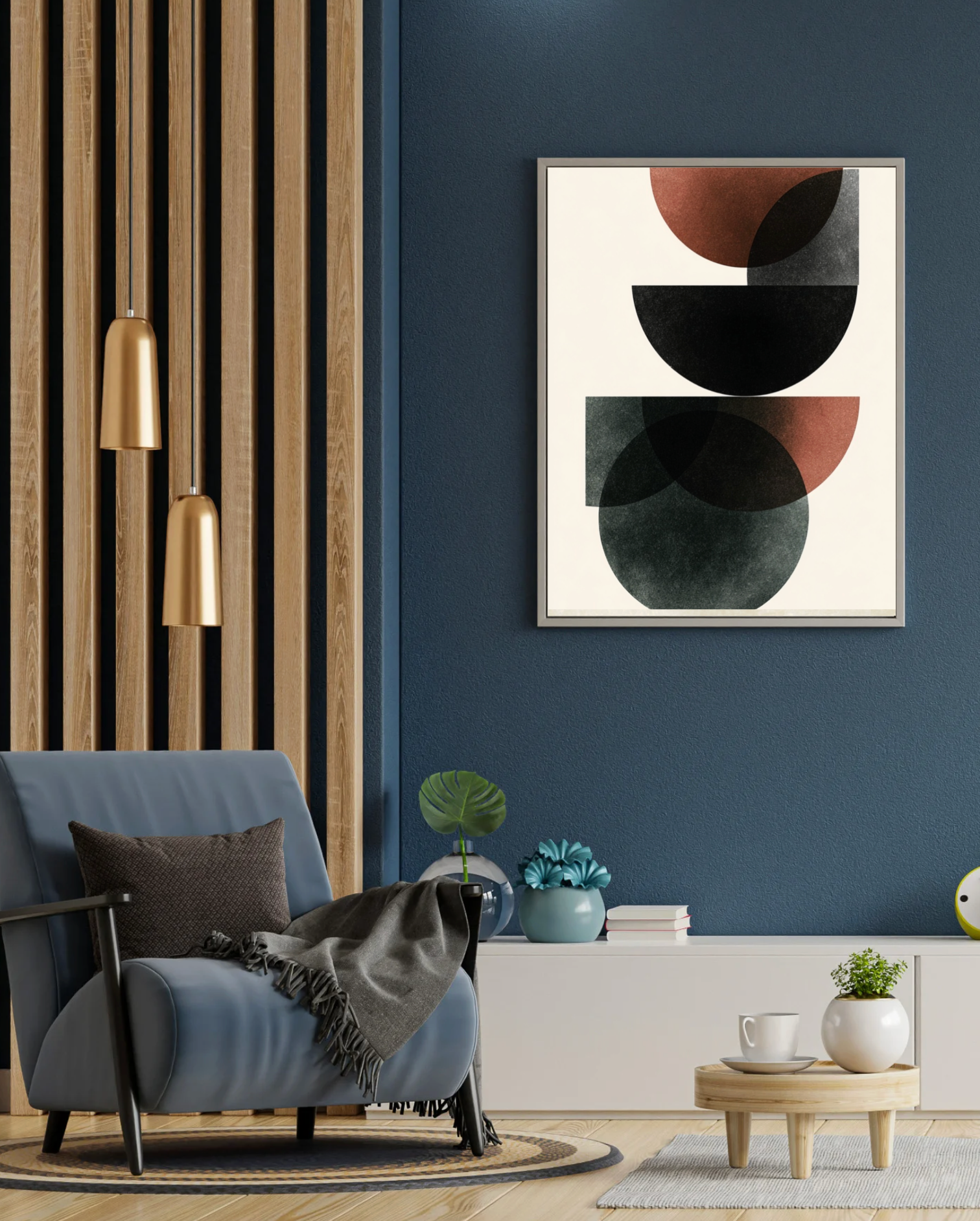 Månformad väggdekoration i svart från Nordanio, kallad Shape of the Moon, med tydlig kontur och modern stil.