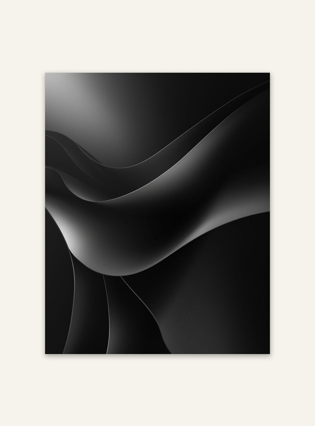 Svart abstrakt väggposter av Nordanio med mörk, konstnärlig design för modern inredning.