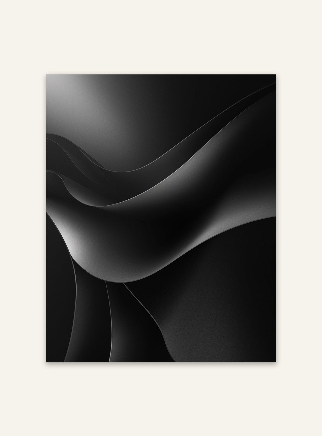 Svart abstrakt väggposter av Nordanio med mörk, konstnärlig design för modern inredning.