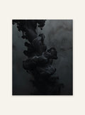 Svart abstrakt poster från Nordanio, mörk konstväggbild med modern, kreativ design för inredning.