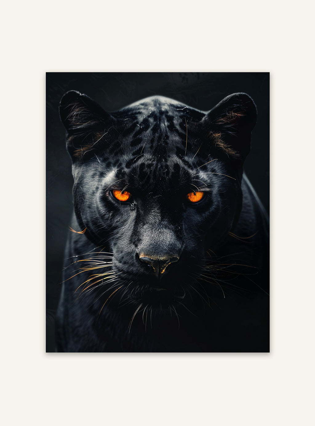 Svart Panter väggposter med mörk konststil från Nordanio, visar en kraftfull svart panter i ett dramatiskt motiv.