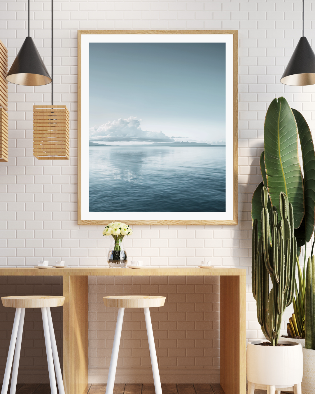 Nordanio havshorisont naturposter avbildar ett lugnt havslandskap med himmel och vågor, perfekt som väggdekoration i modern stil.